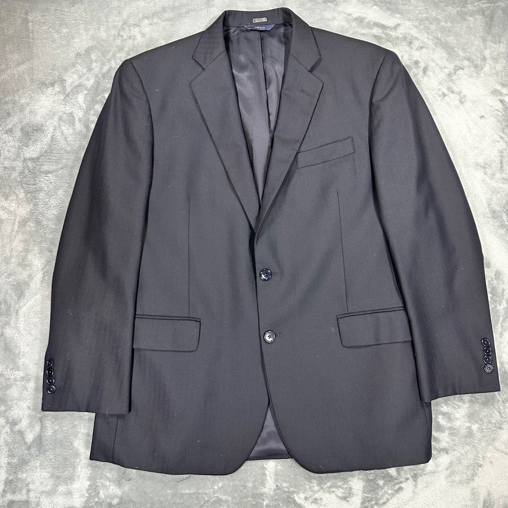Brooks Brothers 1818 Madison Navy Herringbone Saxon Wool Suit Jacket Blazer 44R